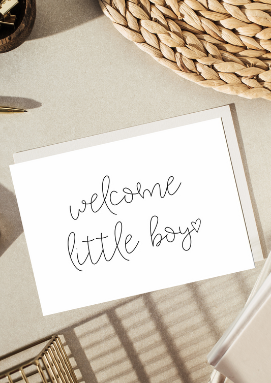grußkarte "welcome little boy ♡"